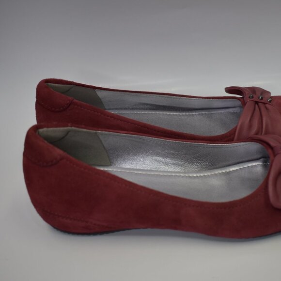 ECCO BURGUNDY SUEDE FLATS SHOES SZ EUR 39 US 8 - Picture 4 of 11